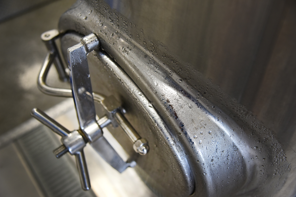 Brewery tank logo detail